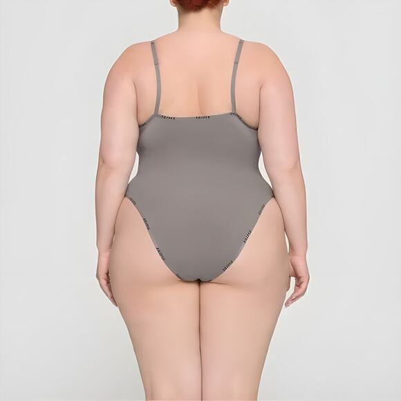 SKIMS Cotton Logo Bodysuit in Smoke Gray NWT Size 3X - Picture 2 of 9